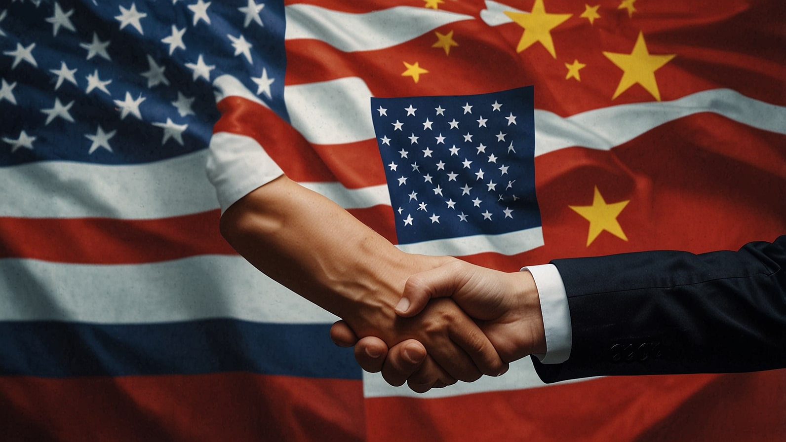 A digital graphic showing a handshake between U.S. and Chinese flags with the TikTok logo in the background, symbolizing a new agreement.
