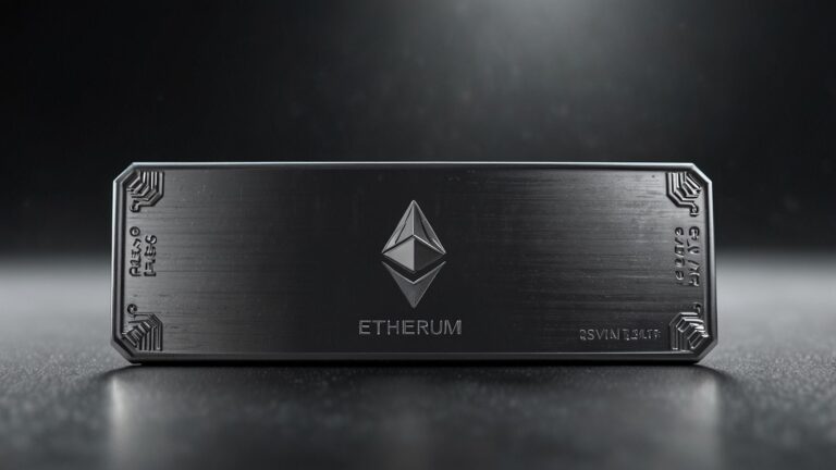 Official Silver (SVR) logo featuring a metallic silver bar integrated with Ethereum blockchain elements and vault icons.