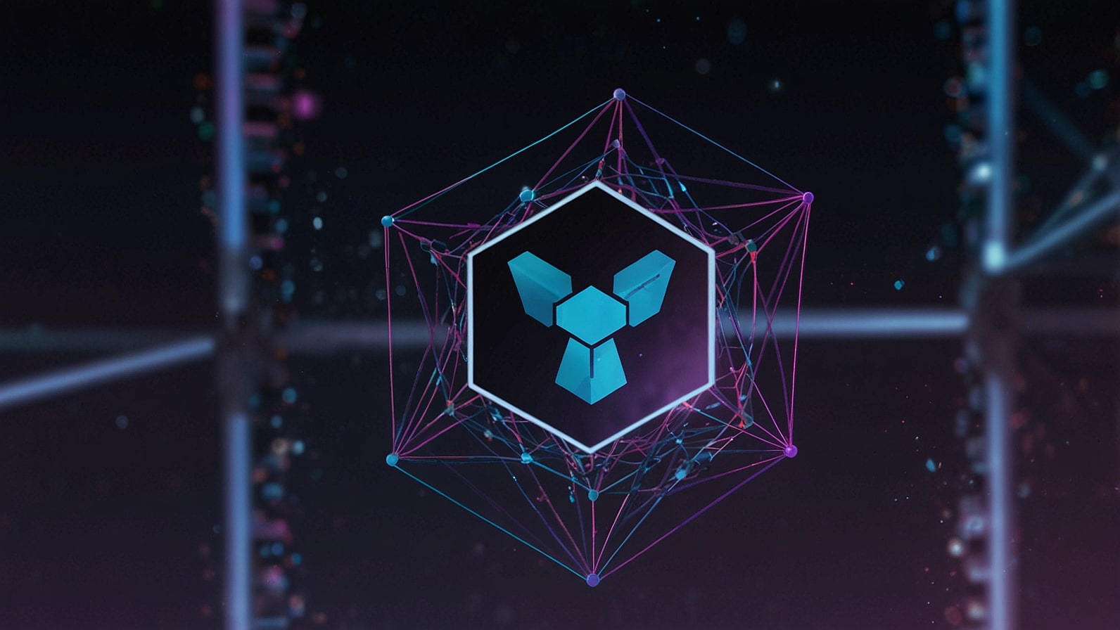 Official Hydrex (HYDX) logo with a futuristic purple and blue design, showcasing interconnected DeFi nodes on the Base blockchain.